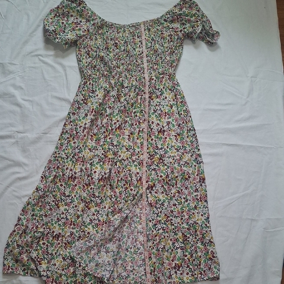 Bohemia Floral Puff Sleeve Flounce Sleeve. Women's Dress Size L - Picture 10 of 12
